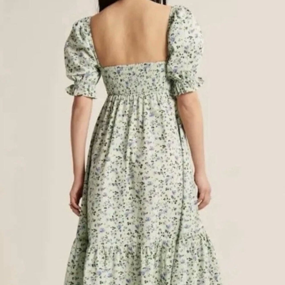Abercrombie Pastel Floral Midi Dress | Romantic Summer Coquette Prarie [size Lp] - Picture 11 of 12